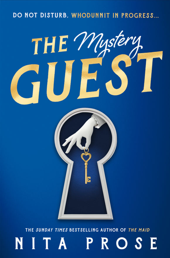 The UK book cover for the Mystery Guest